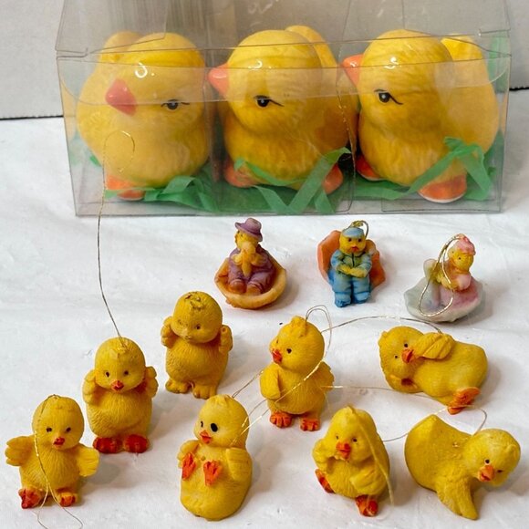 unknown Other - Easter Miniature Tree Baby Chicks and 11 Tiny Peeps Hangers Decorations Crafts